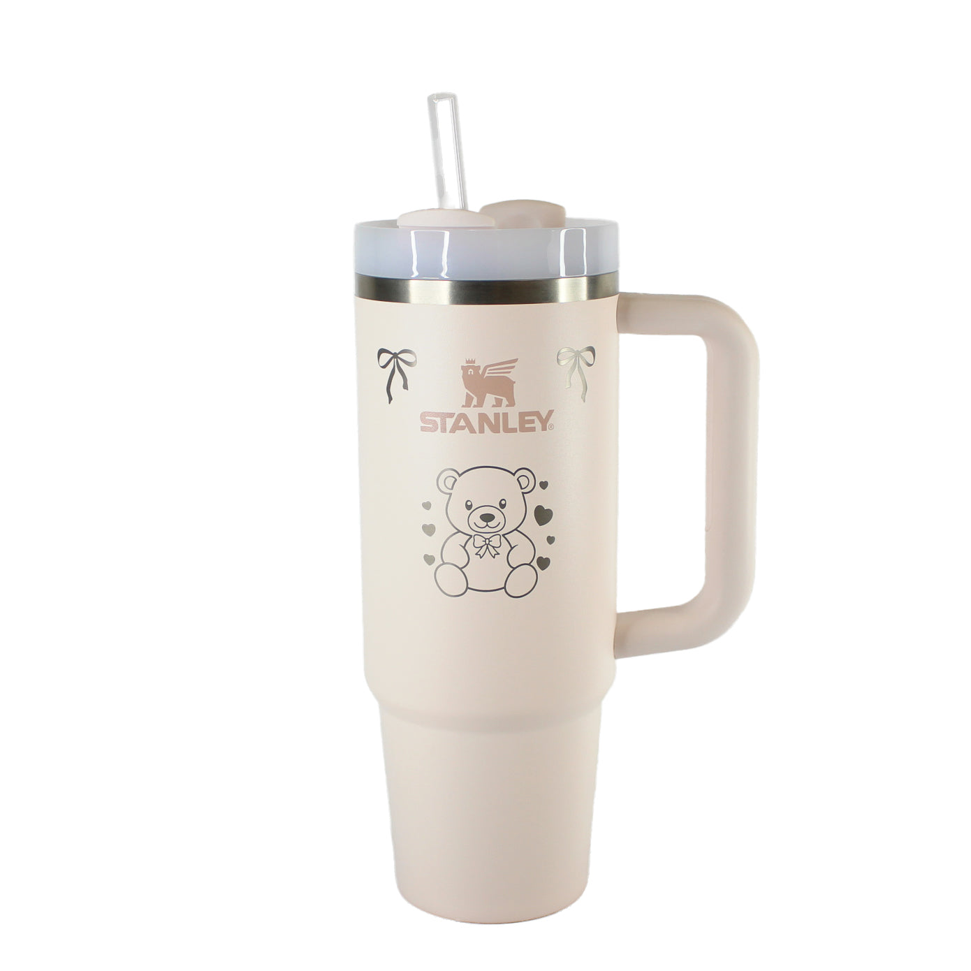 Valentine 30oz Stanley Engraved Tumbler Sweetheart Collection | Heart, Cherry Bow, & Teddy Bear Design