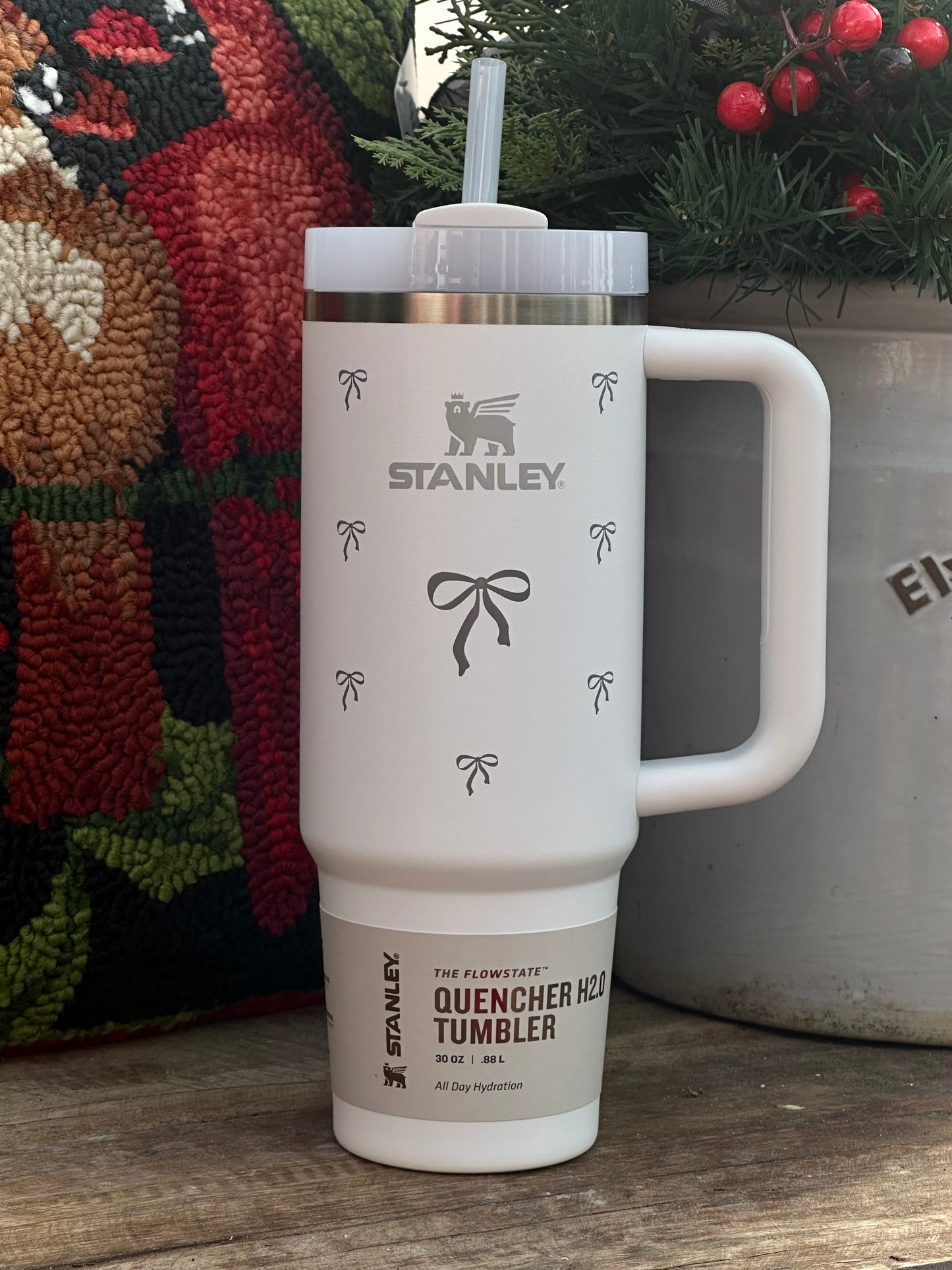 Winter 30oz Stanley Quencher Engraved Tumblers Holiday Cozy Collection | Sweater, Bow, & Snowflake Design