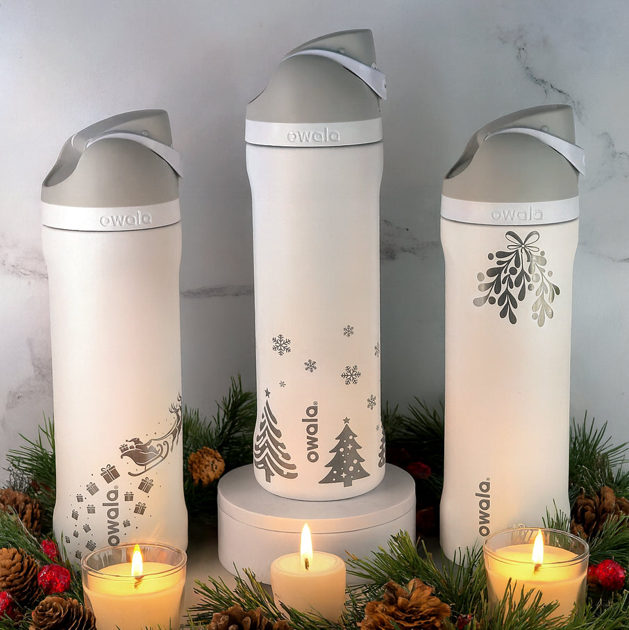 Winter 24oz Coquette Engraved Bottles Holiday Cozy Collection | Snowflake, Bow, Christmas Tumblers