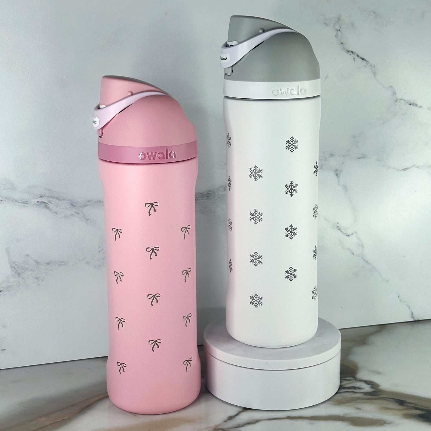 Winter 24oz Coquette Engraved Bottles Holiday Cozy Collection | Snowflake, Bow, Christmas Tumblers